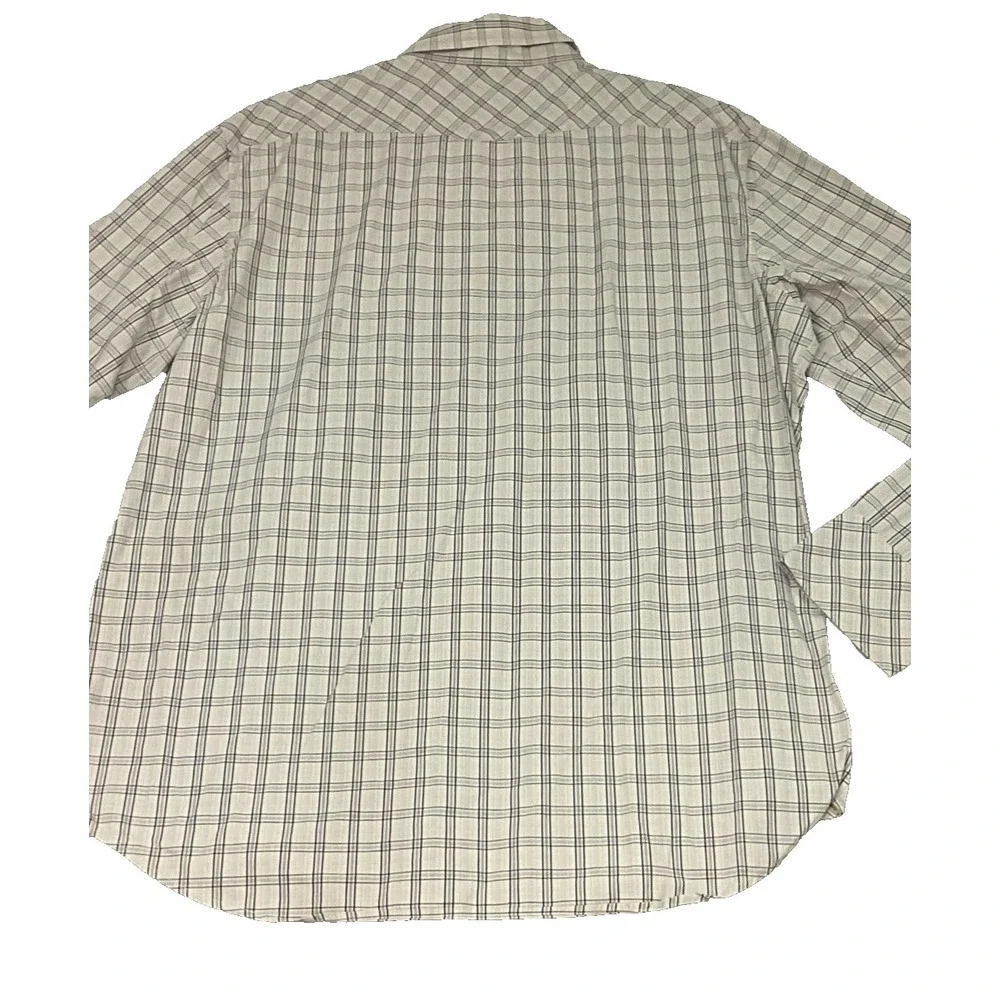 Western Shirt Pearl Snap Plaid Long Sleeve Banana Republic Slim Fit XL Blue‎